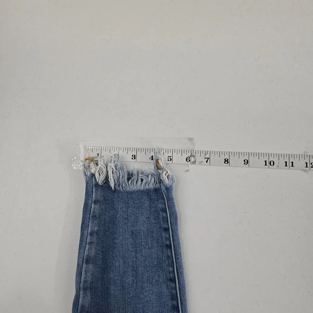Kancan distressed skinny slim‎ jeans 27 blue womens raw hem 6769